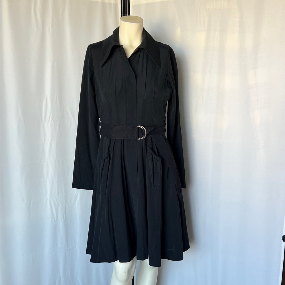 Tracy Reese For Bergdorf Goodman Silk A-line  Belted Dress